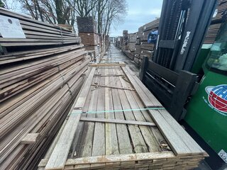 Ca. 155X Guyana Teak hardhouten regels/planken geschaafd, 27x70mm, len